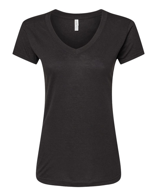 3542 - T -shirt Deluxe Col en V in cotton mixture for women