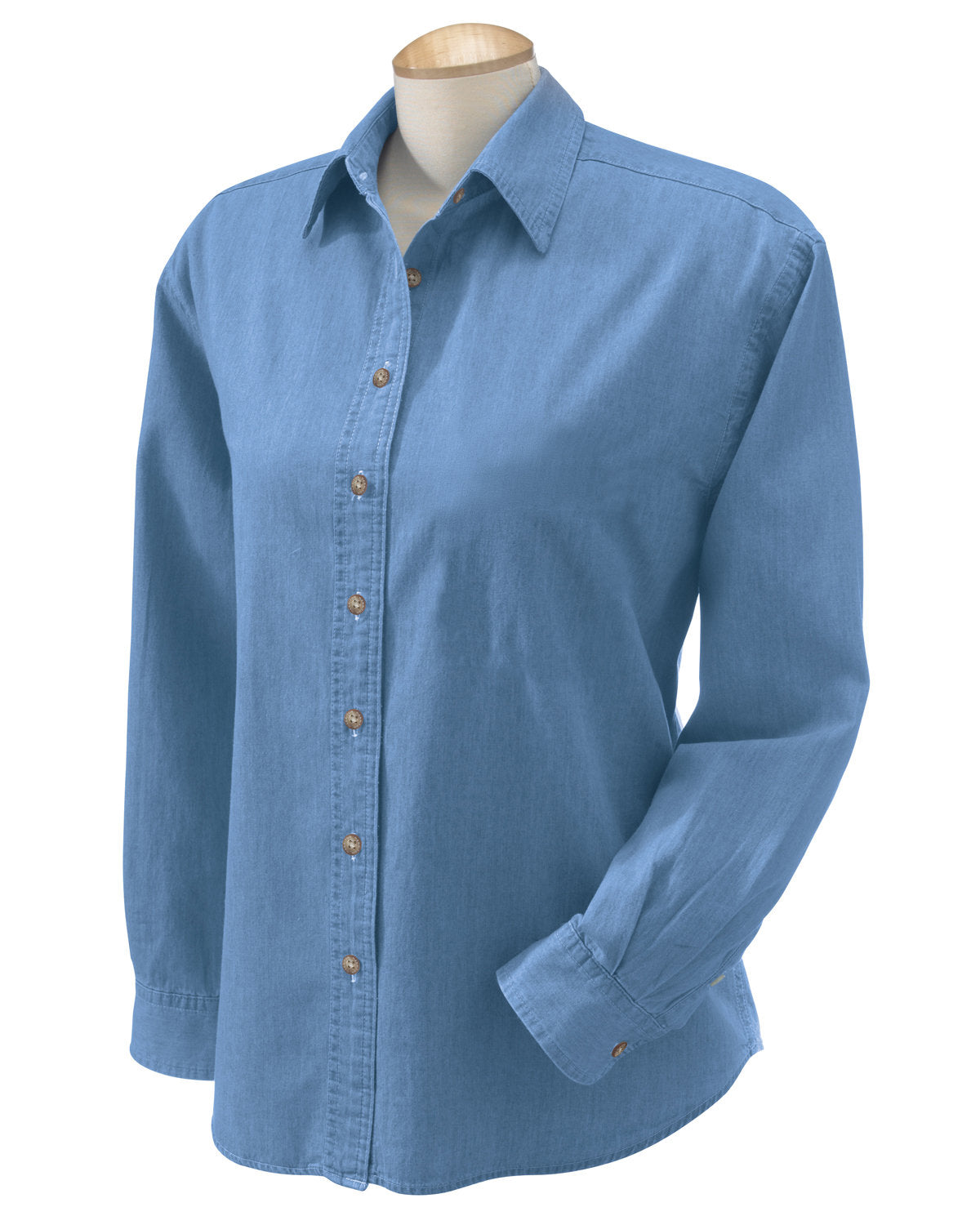 Harriton-M550W Langarm Denim-Shirt für Frauen