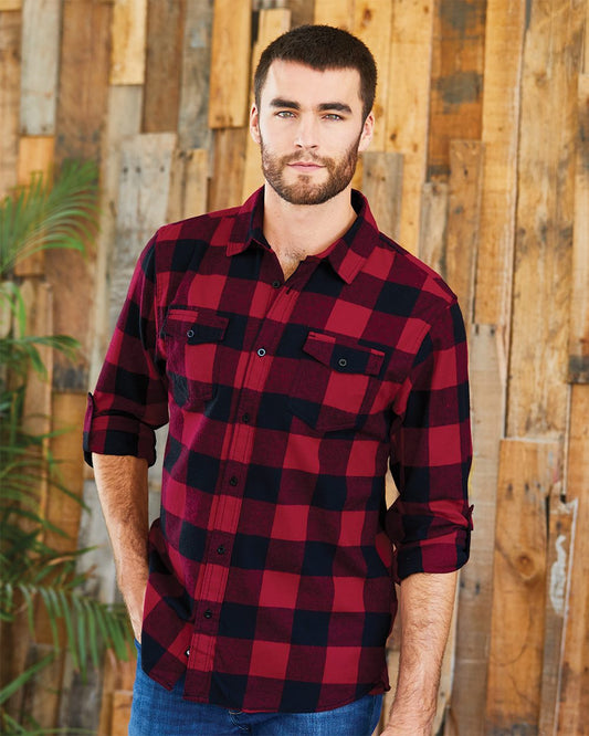 BURNSIDIDE -8210 Men's Check Flannel Shirt