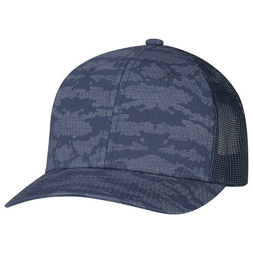 8G017-Casquette coton croisé/filet en nylon