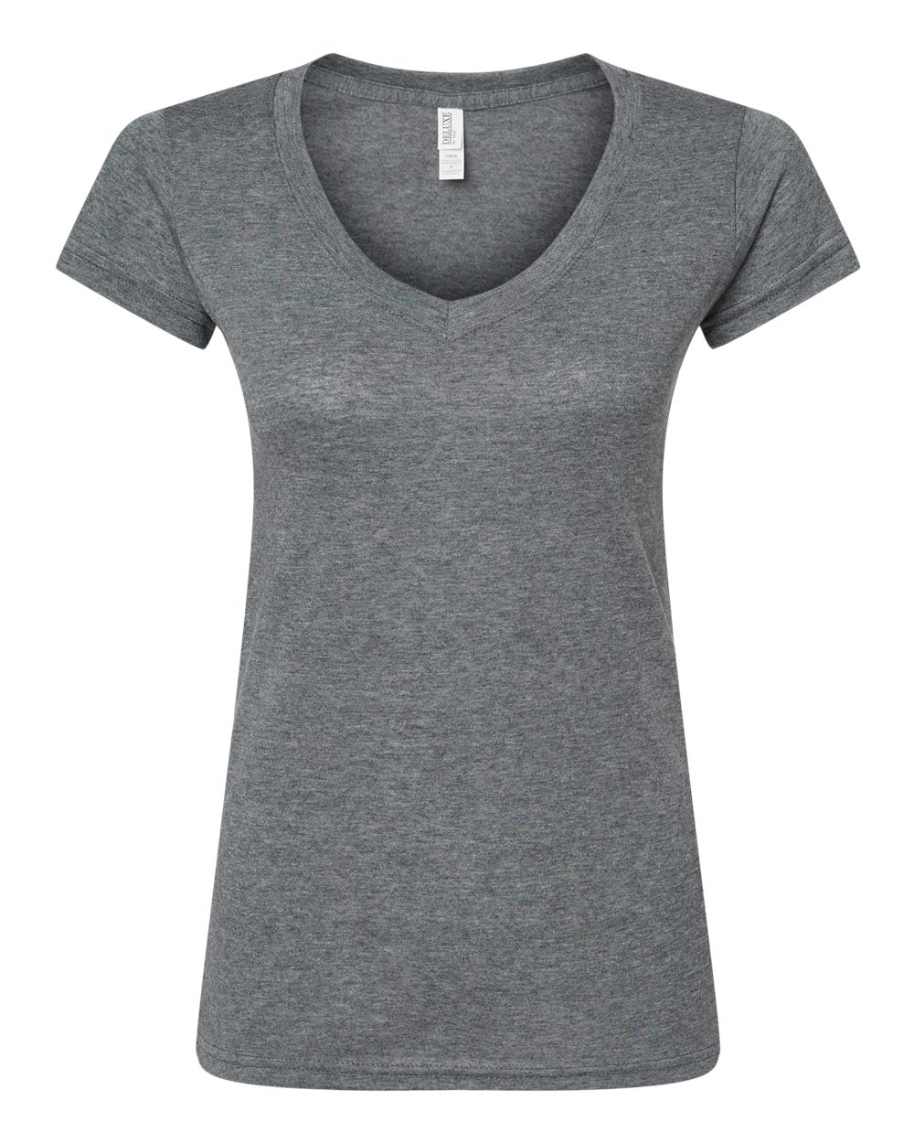 3542 - T -Shirt Deluxe Col en V in miscela di cotone per donne