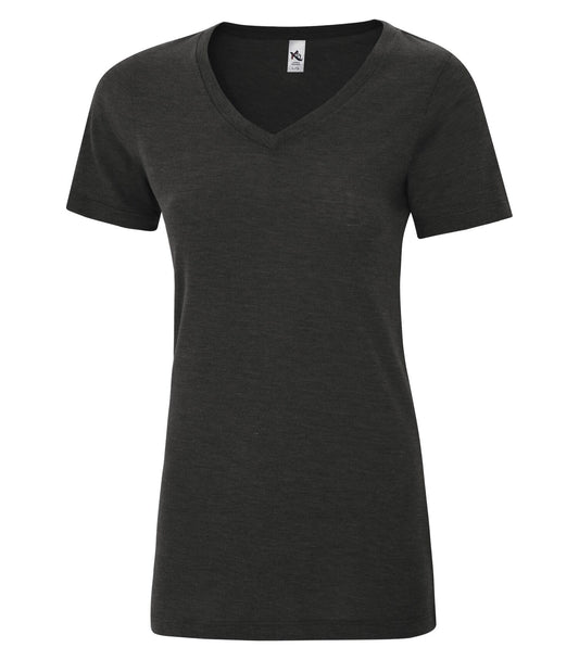 KOI8022L - T-shirt col en V triblend pour femme