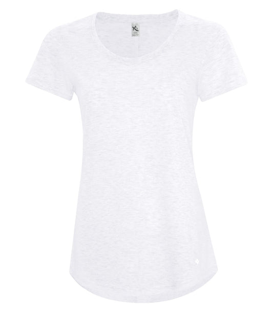 KOI8036L T-Shirt à col rond décontracté triblend pour femme