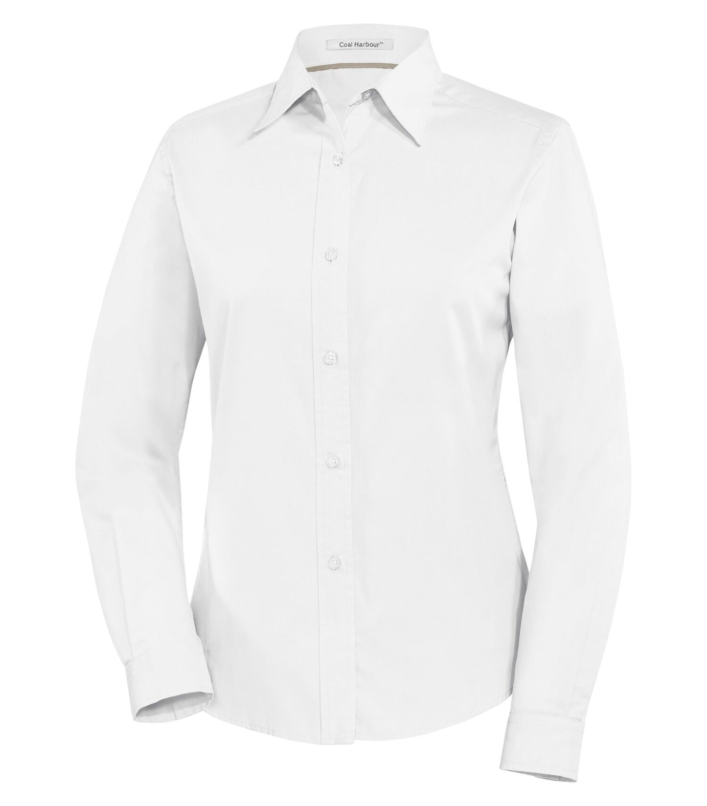 Carbón Harbor-L610 Camisa de manga larga de manga larga Mezcla de fácil cuidado para las mujeres