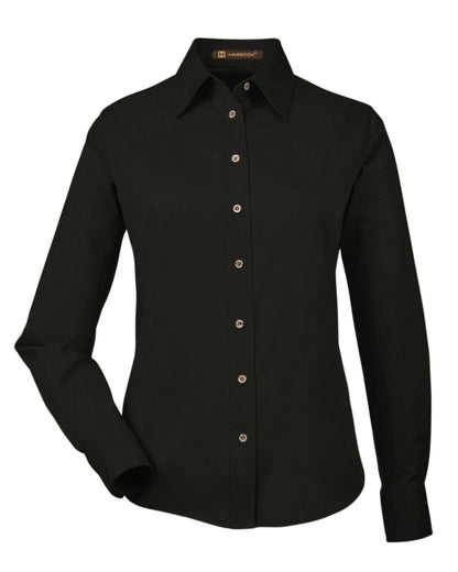 Harriton-m500w simple blended shirt ™  Women's long sleeves