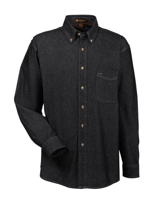 Harriton-M550T Chemise denim manches longues pour hommes(Taille Long-Tall)