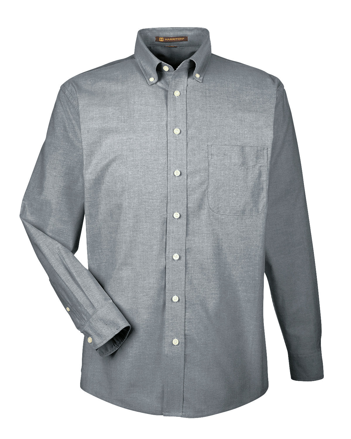 Harriton-M600 Oxford Camisa de manga larga para hombres