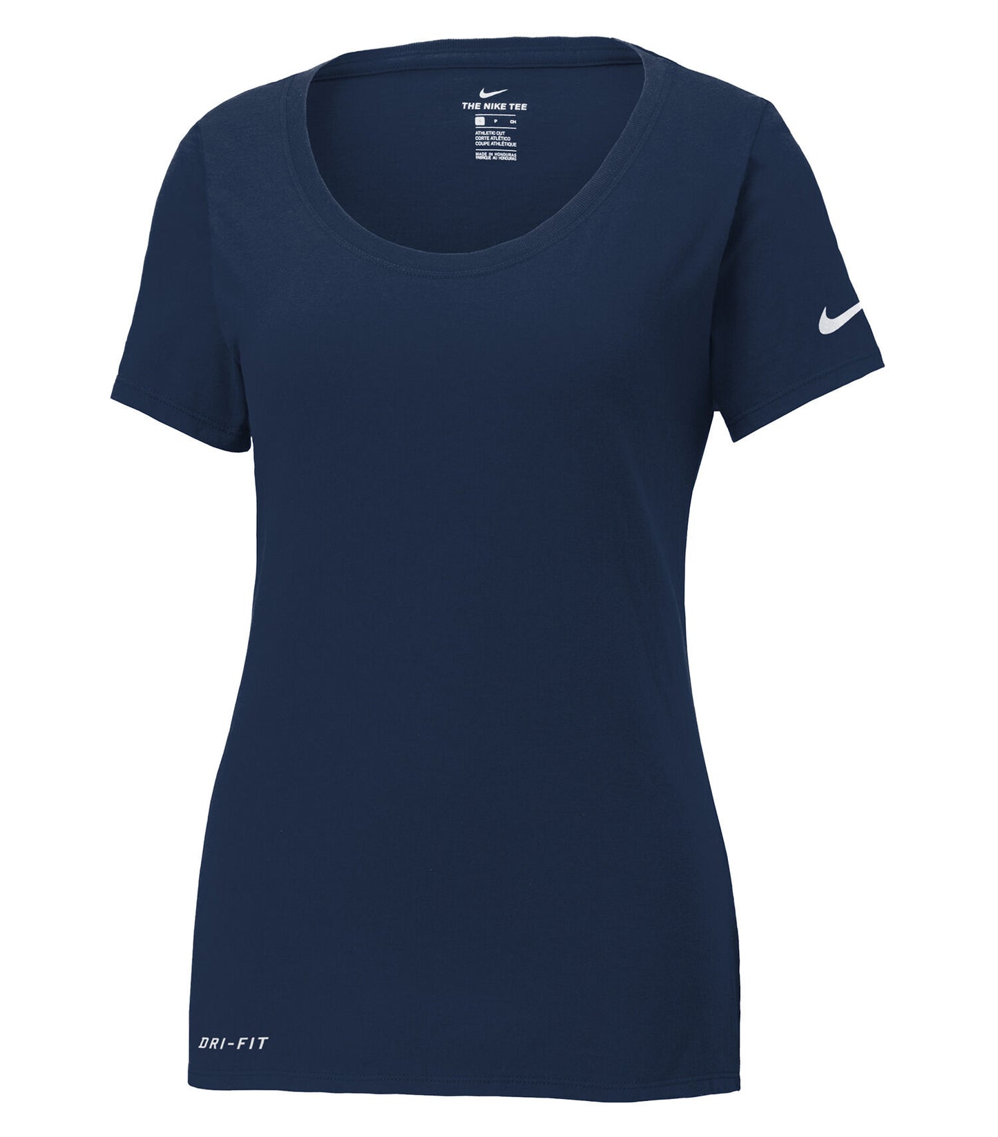 NKBQ5234 -Nike T-shirt Dri-Fit Cotton/Poly con collare rotondo profondo per donne